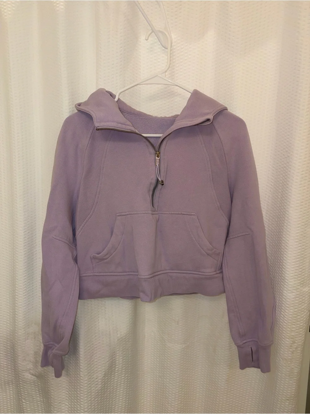 lululemon Cropped Half-Zip Hoodie • size XS/S • lilac